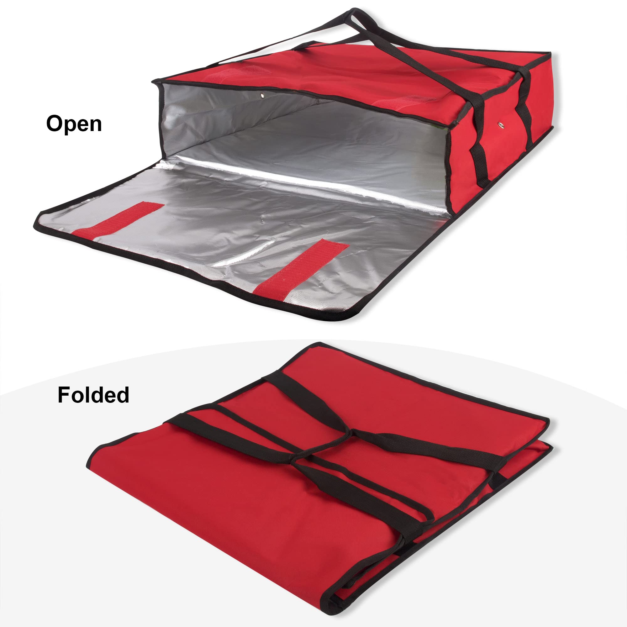 **Insulated Pizza Delivery Bag 20x20x6 - Professional & Personal Use - Keeps Pizza Hot & Fresh - Perfect for Food Delivery, Catering & Outdoor Events (Red)**