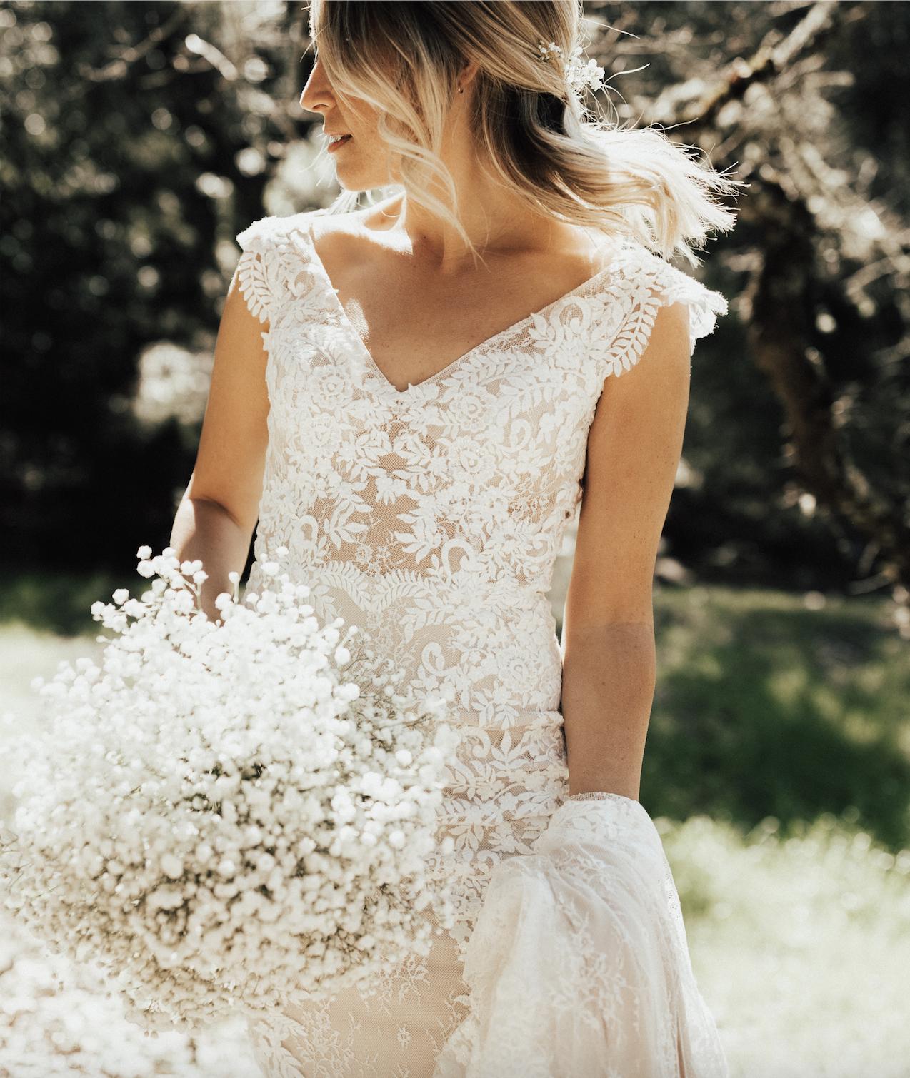 BHLDN Whispers & Echoes Milano Wedding Gown - Elegant Lace Bridal Dress for Romantic Ceremonies & Evening Receptions
