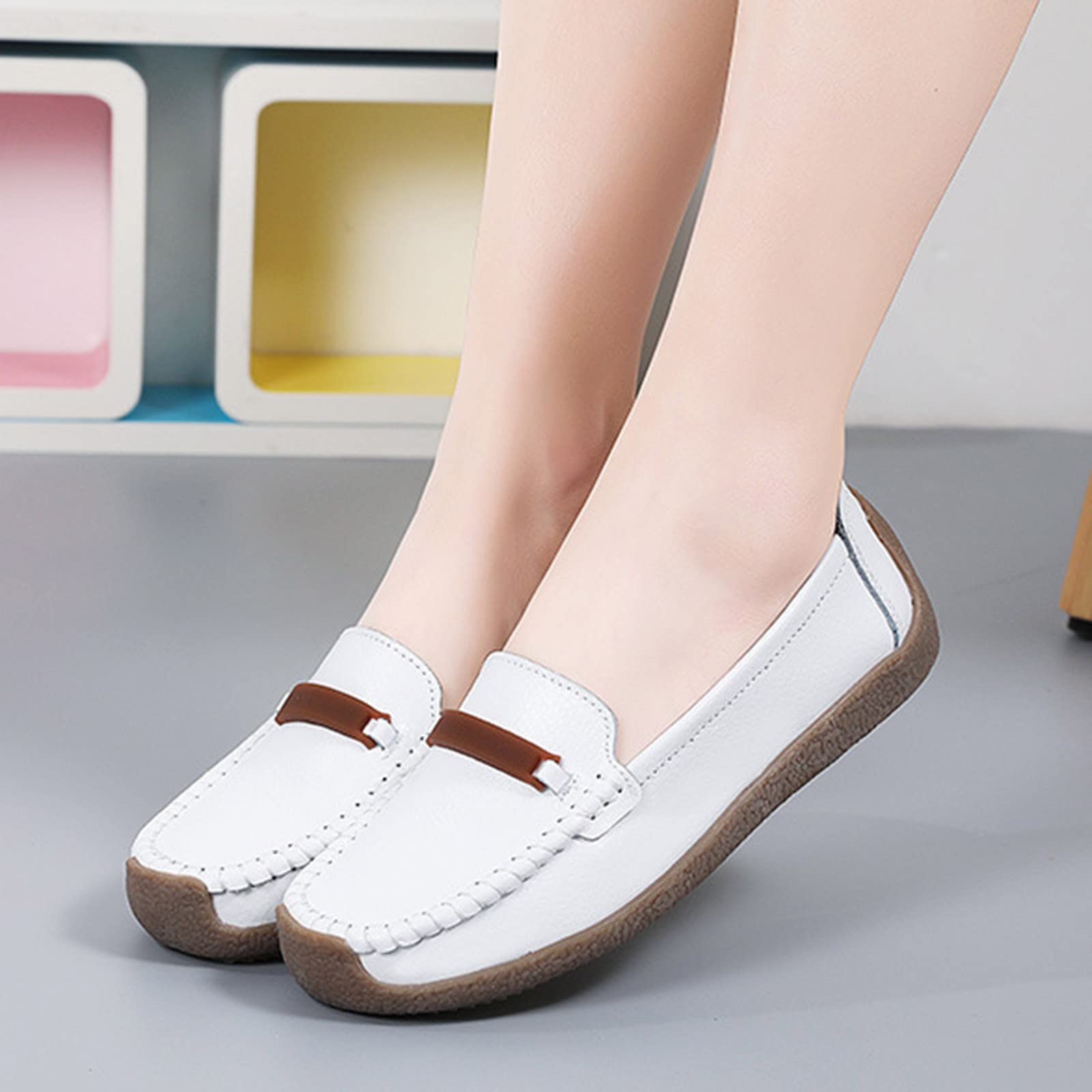 2022 Women's Comfortable Loafers - Breathable Hollow Flat Heel Slip-On Shoes for Nurses & Professionals | Perfect for Work, Office & Casual Wear