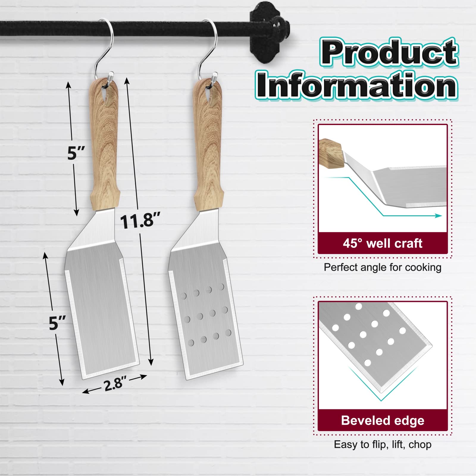 Premium Stainless Steel Spatula Set of 2 - 11.8