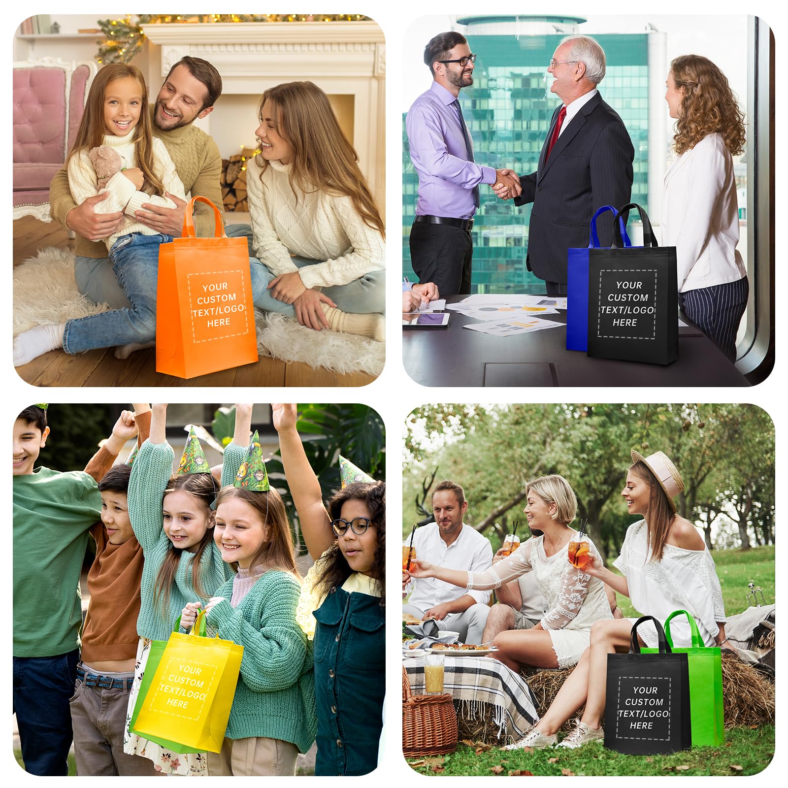 Customizable Tote Bags - 100 Pack Bulk Wholesale | Eco-Friendly Reusable Shopping Bags for Business Promotions, Retail Stores, Events & Parties | Perfect for Advertising, Giveaways & Branding