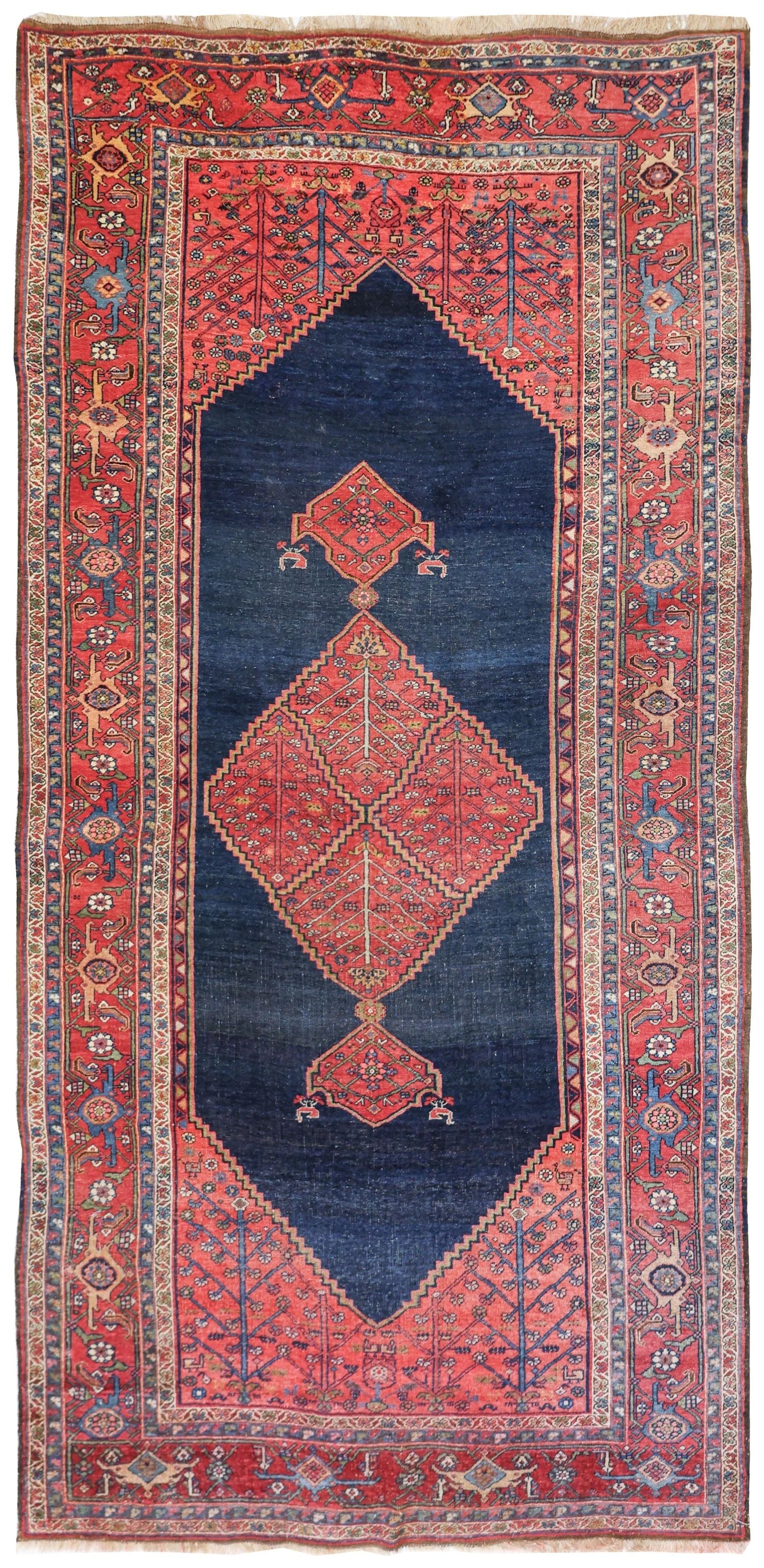 Antique Bijar Handwoven Persian Tribal Rug - Traditional Oriental Carpet for Living Room, Bedroom & Home Decor - JF8737