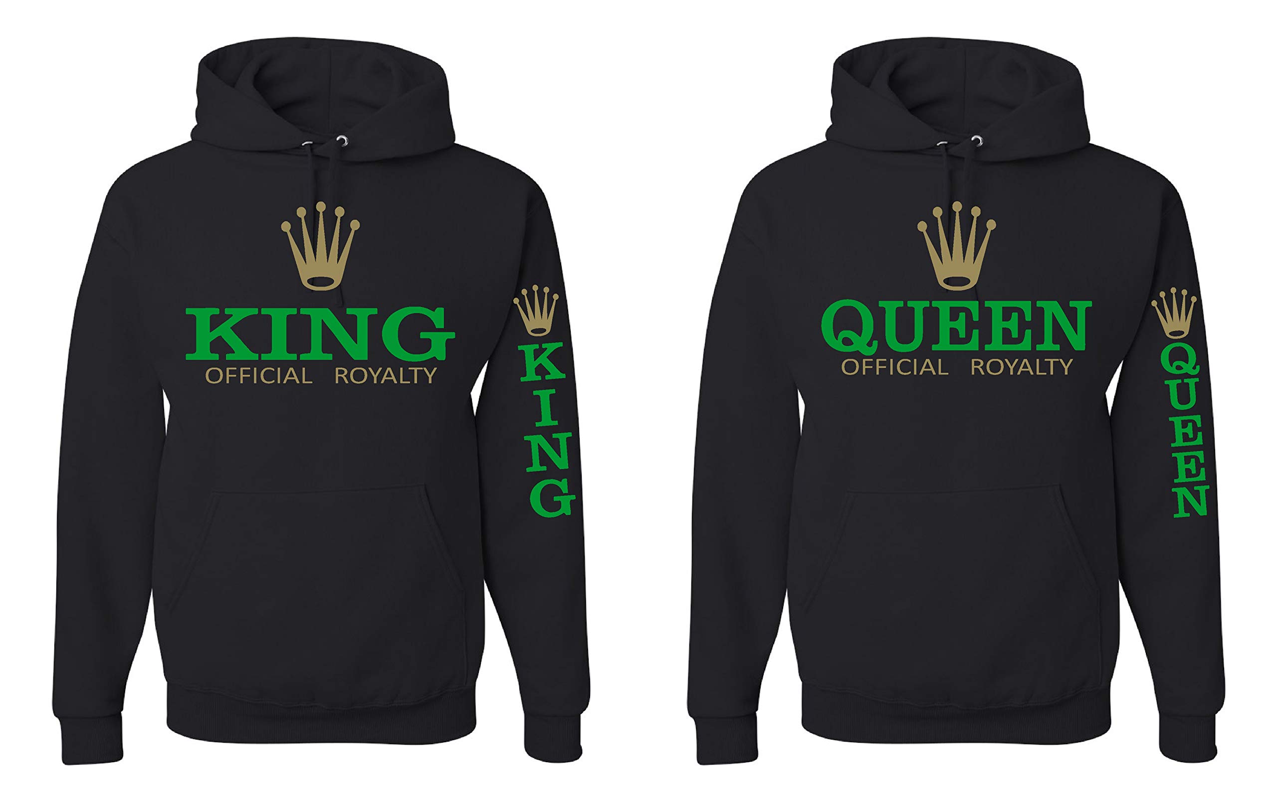 King and Queen Official Royal Matching Couple Hooded Sweatshirt - Unisex Pullover for Couples, Valentine's Day Gifts, Anniversary Presents - Perfect for Date Nights, Weddings, and Romantic Getaways