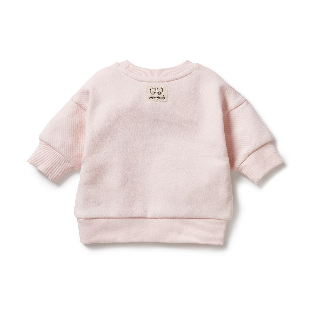 Organic Pink Quilted Sweatshirt for Women - Soft & Cozy Pullover for Casual Wear, Loungewear & Fall Fashion