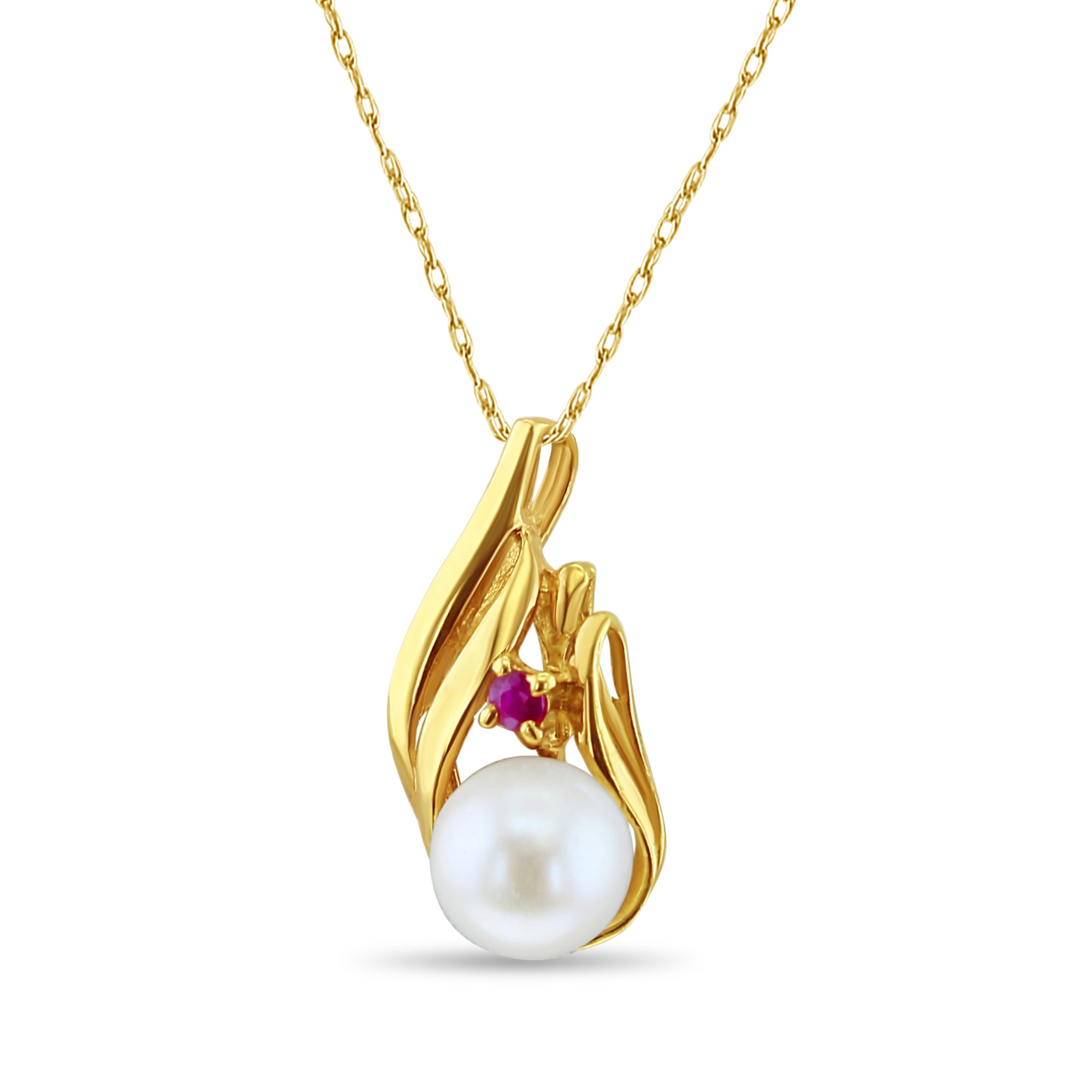 Exquisite Pearl and Ruby Accent Necklace for Women | Elegant Jewelry Gift for Wedding, Anniversary & Special Occasions | Perfect for Evening Parties, Date Nights & Formal Events