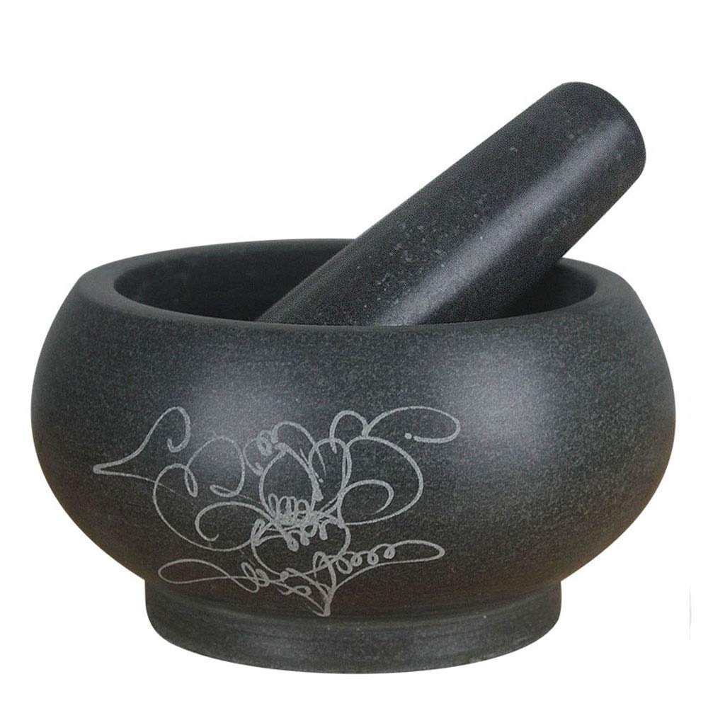 Natural Stone Mortar and Pestle Set - Hand-Carved Creative Design for Grinding Spices, Herbs, Garlic, Pastes & Guacamole | Perfect for Kitchen, Cooking, Mexican & Asian Cuisine | Durable Food Grinder for Pesto, Seasonings & More