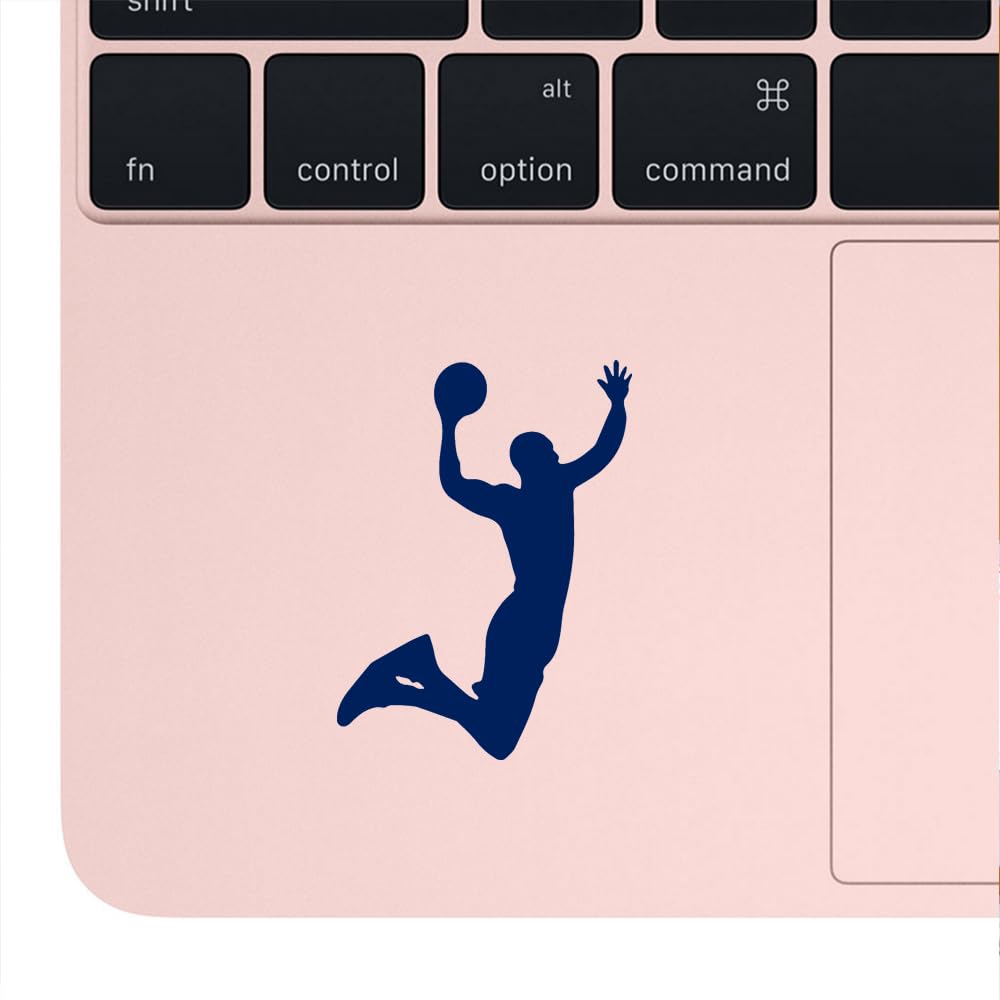 Premium Waterproof Vinyl Basketball Dunk Decal Stickers (Navy Blue, Set of 2) - Durable Laptop, Phone, Helmet, Car Window, Bumper, Mug, Cup, Wall Decor for Sports Fans & Home Office Decoration