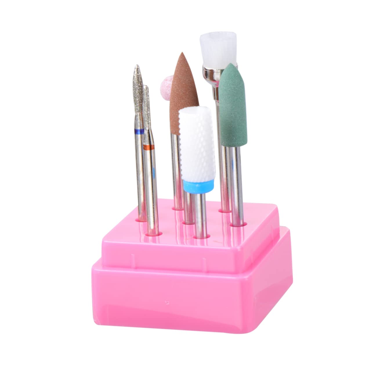 Minkissy 6PCS Nail Drill Handpiece Set - Professional Manicure Drill Bits & Grinding Heads Kit for Nail Art, Acrylics & Gel Polish Removal - Perfect for Salon & Home Nail Care