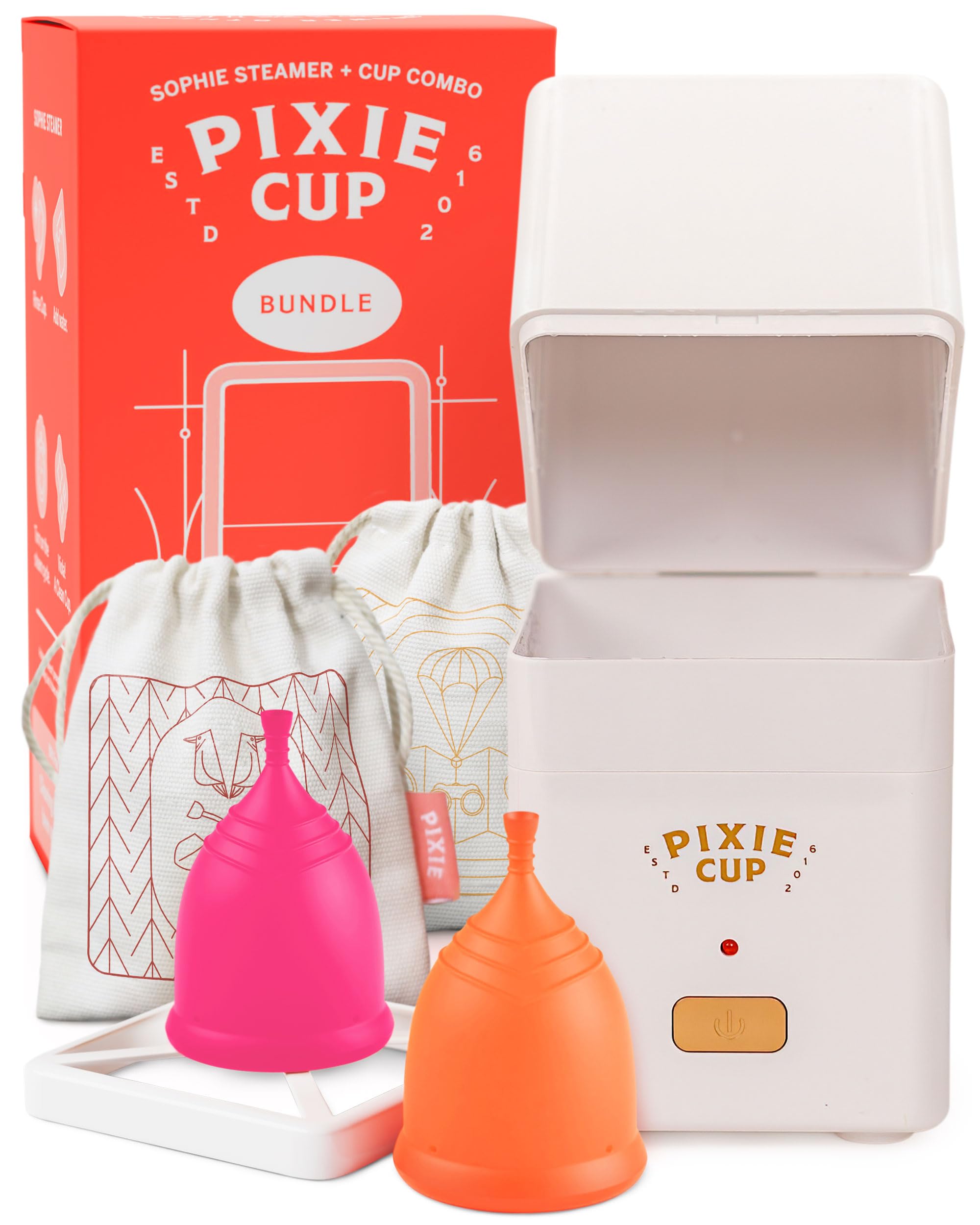 **Best Reusable Menstrual Cup with Sterilizer – Soft & Comfortable Period Cup for Women – 99.9% Germ-Killing Sanitizer Steamer – 3-Minute Cleaning – Compact Travel-Friendly Kit – Ideal for Home, Gym & Travel Use**