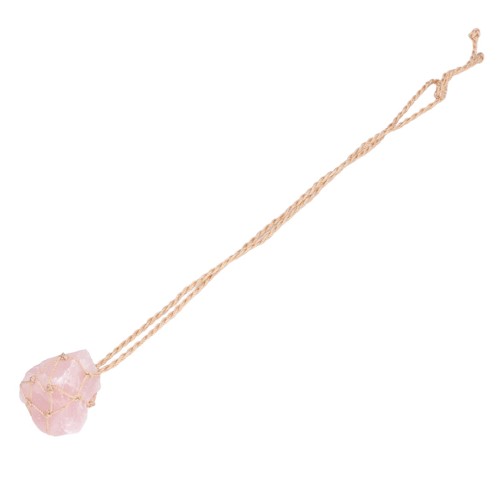 Unique Rose Quartz Car Hanging Ornament - Durable Car Decor for Office & Home | Feng Shui Crystal for Stress Relief & Positive Energy