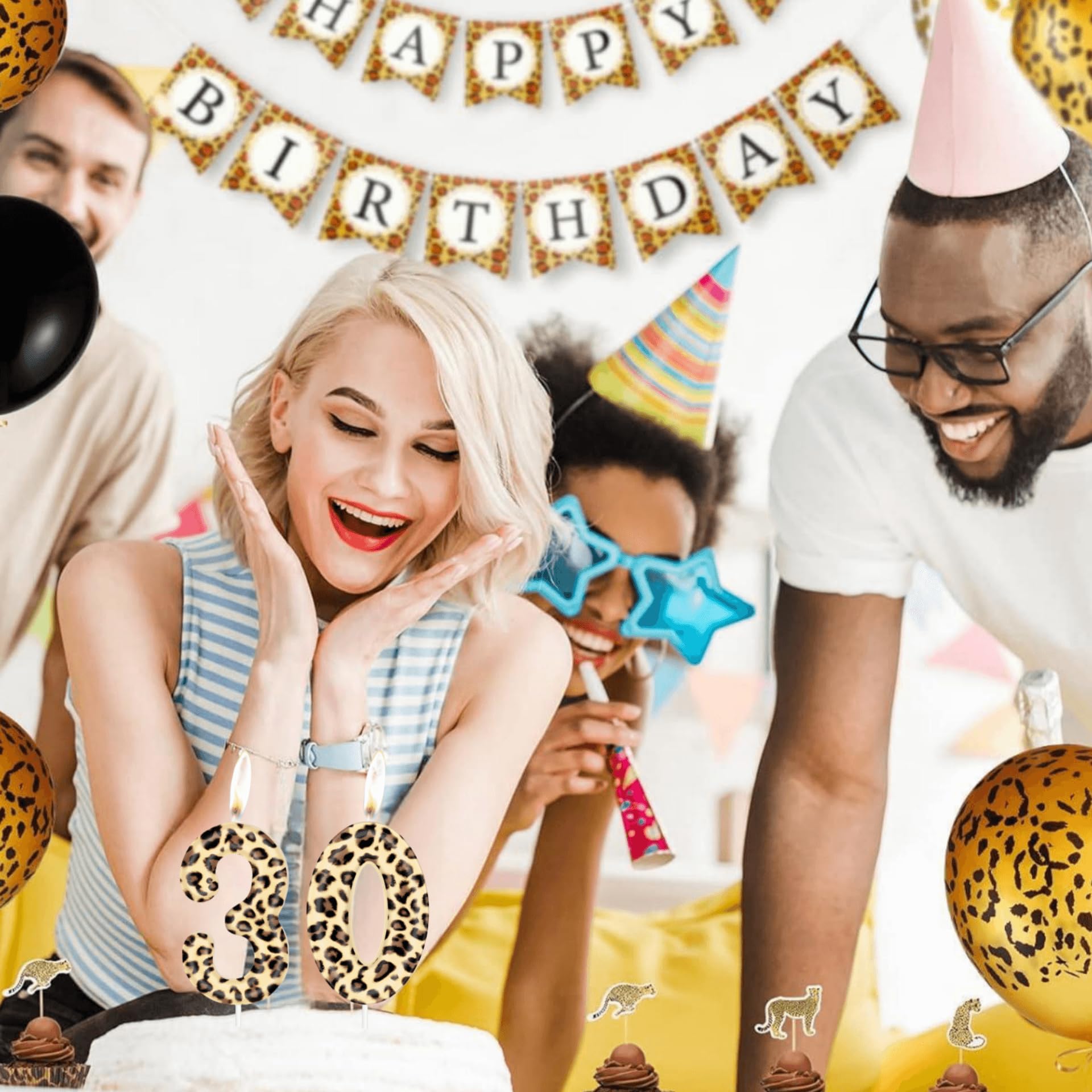 Leopard Print Number 1 Candles | Cheetah Birthday Cake Candles | Animal Print Party Decorations for Safari & Wild Animal Theme Parties | Perfect for Birthday Cakes, Jungle Decor, and Zoo-Themed Celebrations