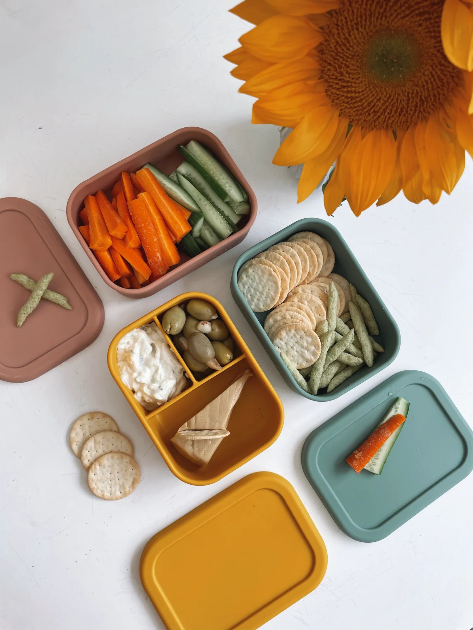 Eco-Friendly Silicone Mini Lunch Box - Reusable & Leak-Proof Food Container for Kids & Adults | Perfect for School, Office, Picnics & Travel | Mustard Yellow
