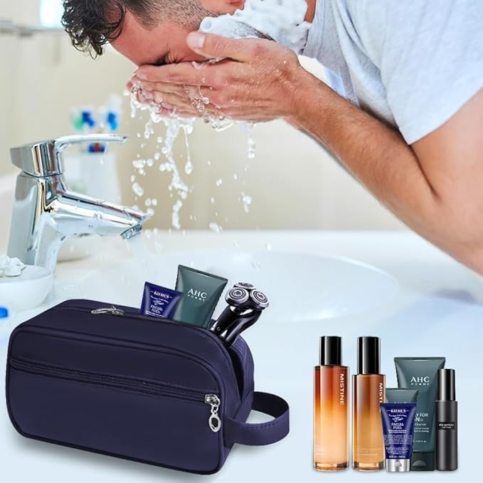 Premium Men's Cologne Gift Set - 4.2 oz EDT Red Fragrance with Travel Toiletry Bag, Refillable Perfume Atomizer & RFID Blocking Wallet - Perfect for Business Travel, Date Nights & Special Occasions