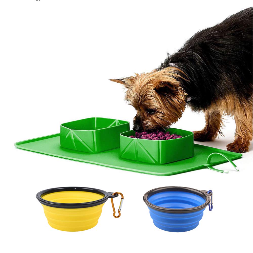 Collapsible Dog Bowls for Travel - Pet Food & Water Feeder for Dogs & Cats - Perfect for Hiking & Camping