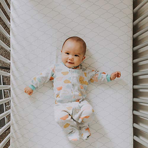Organic Muslin Cotton Mini Crib Fitted Sheets 2-Pack - Breathable Soft Baby Bedding for 24