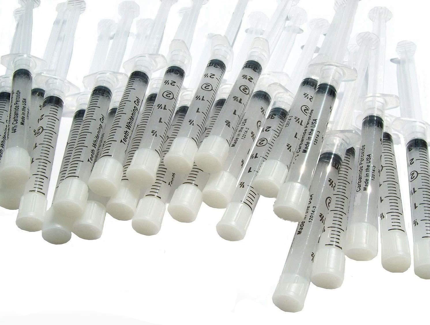 50 Pack 3cc Syringes with 44% Teeth Whitening Gel - Professional Strength for Brighter, Whiter Smile - Perfect for At-Home Teeth Whitening Kits (Mouth Trays Not Included)