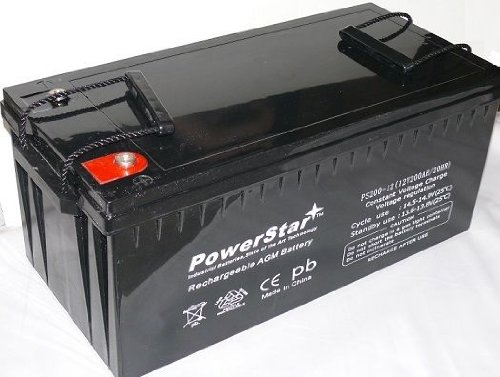 POWERSTAR 12V 200Ah Sealed Lead Acid Rechargeable Deep Cycle Battery for Golf Carts, RVs, Solar Systems, Marine & Off-Grid Power Applications