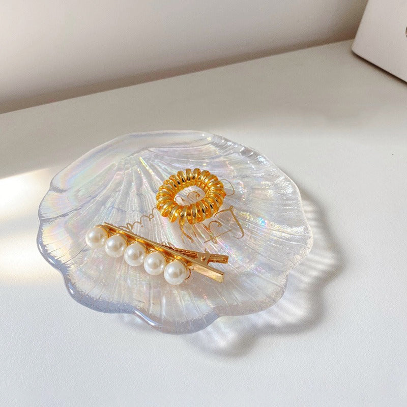 Mermaid Fairy Seashell Jewelry Tray - Elegant Jewelry Organizer for Rings, Earrings & Necklaces - Perfect for Beach Themed Bedroom Decor & Gift Giving