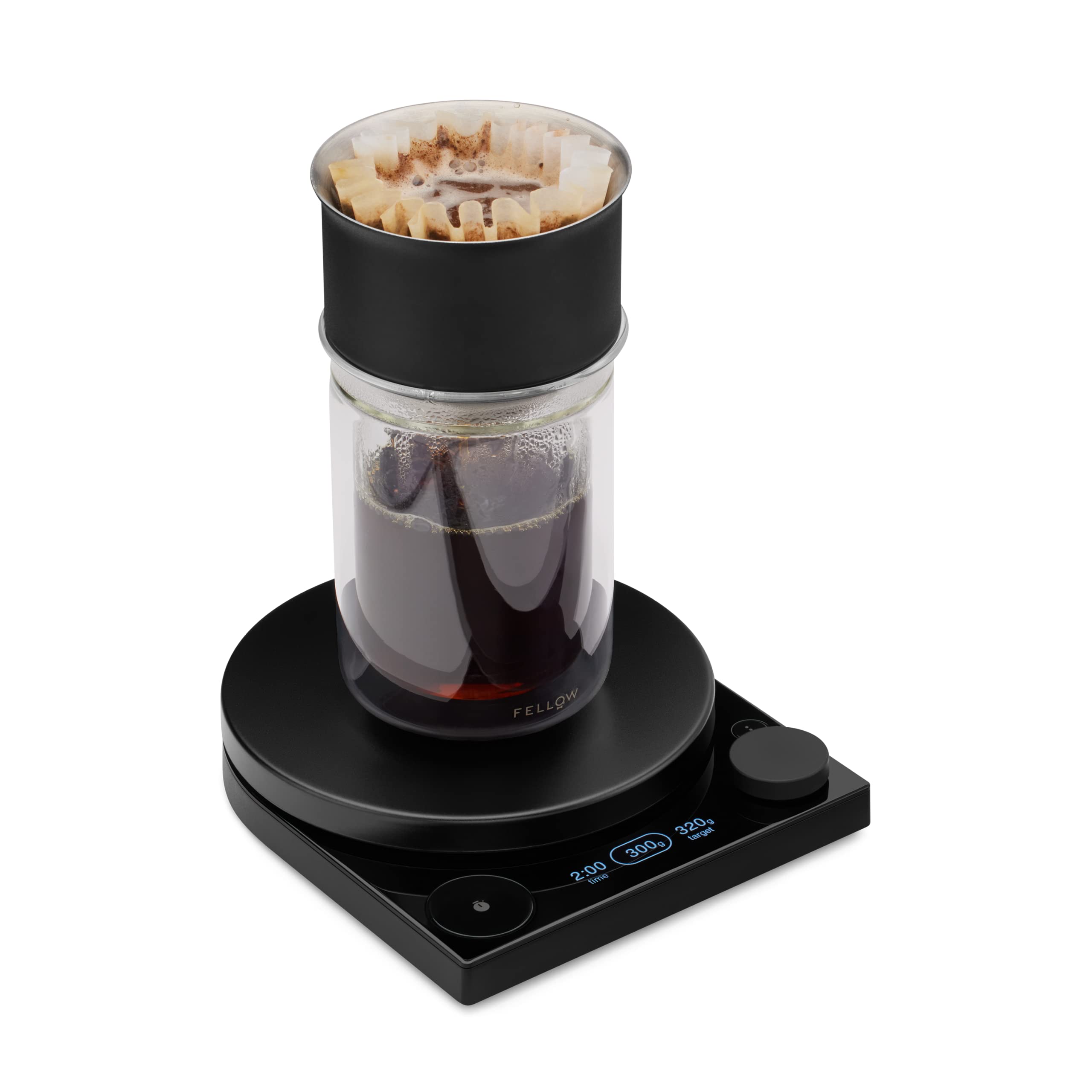 Fellow Tally Pro Studio Digital Coffee Scale - High Precision Kitchen Scale with Tempered Glass Top for Coffee Brewing, Baking & Small Goods (5 lbs Capacity) - Measures in Grams, Ounces, Pounds & Milliliters - Matte Black - Perfect for Home Baristas, Coffee Shops & Culinary Enthusiasts