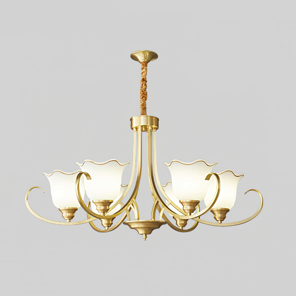 Elegant Blooming Flower Glass Chandelier - Modern Crystal Ceiling Light Fixture for Dining Room, Bedroom & Living Room Decor