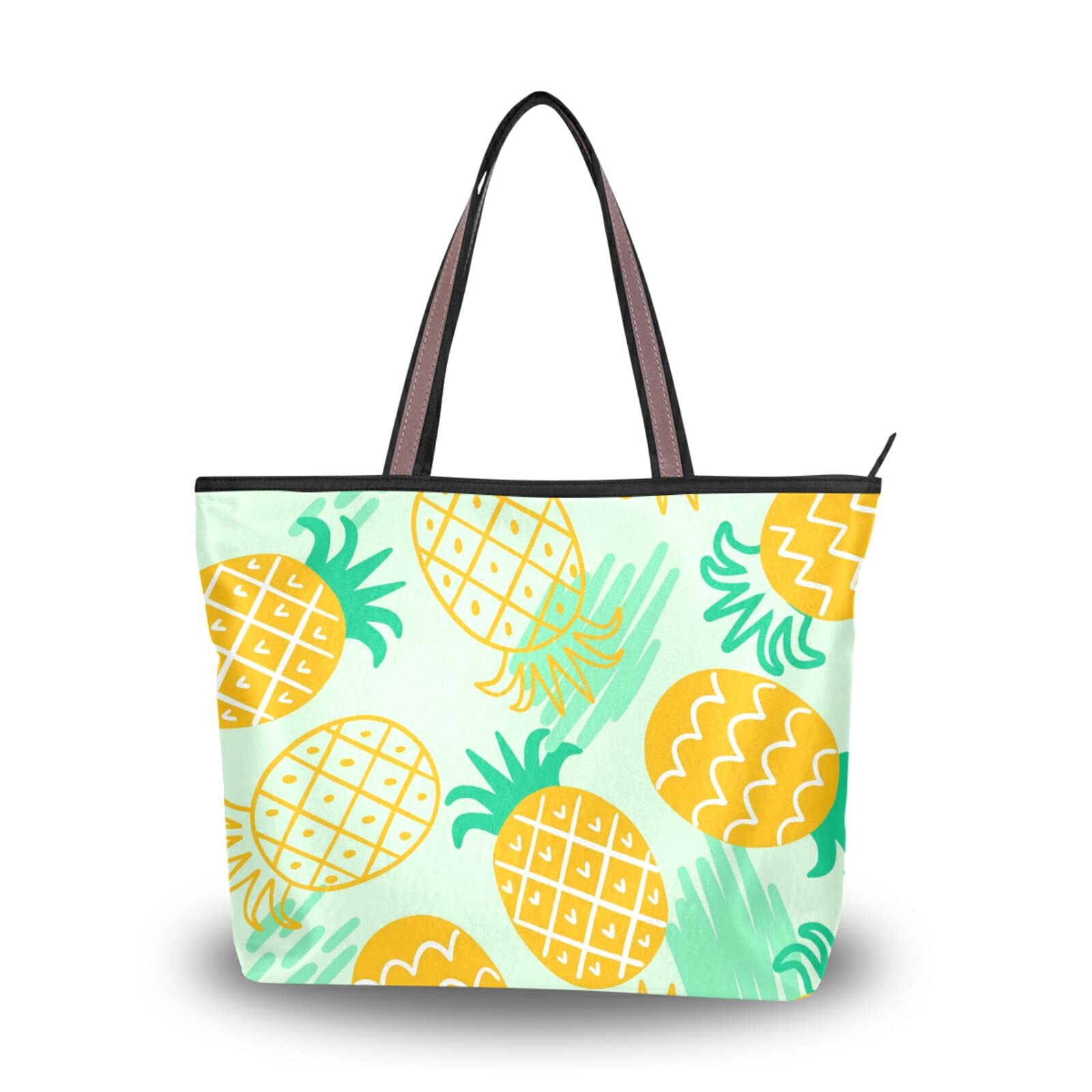 Pineapple Tote Bag for Women - Summer Beach Shoulder Bag, Reusable Eco-Friendly Handbag for Travel, Shopping & Vacation Accessories | Perfect for Beach Outings, Pool Parties & Tropical Getaways