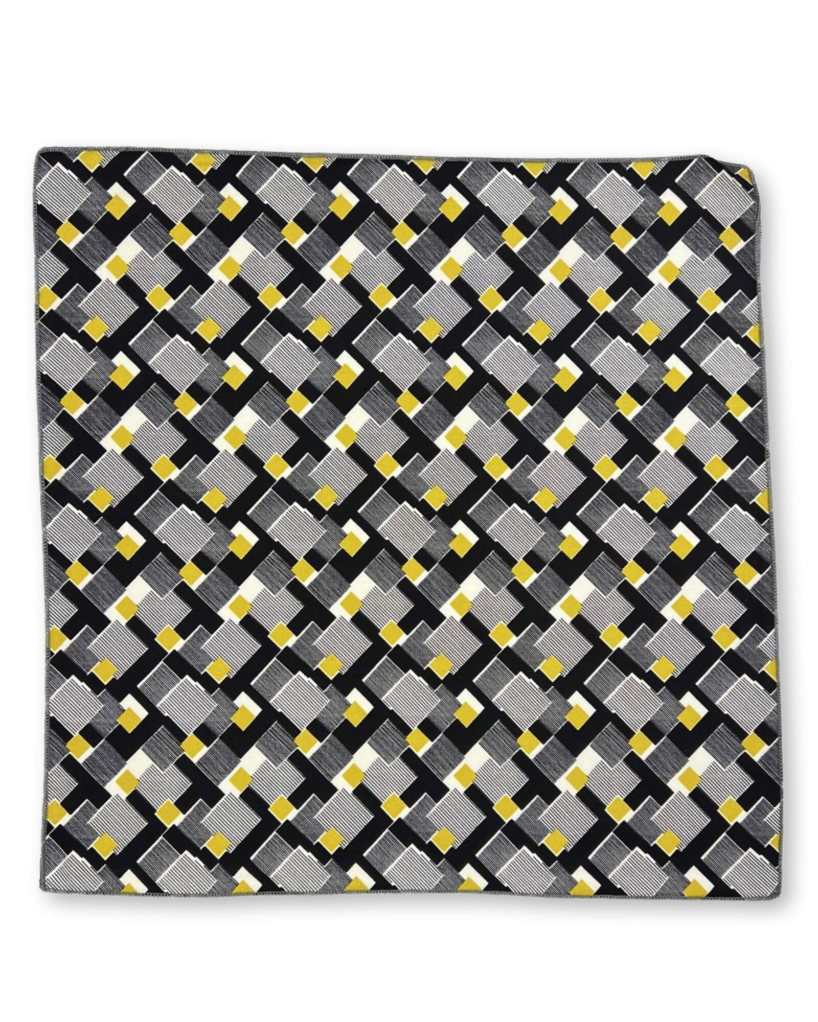DÉCLIC Tati Print Hanky Scarf - Mustard Yellow Fashion Accessory for Women | Perfect for Casual Outfits, Office Wear, and Special Occasions