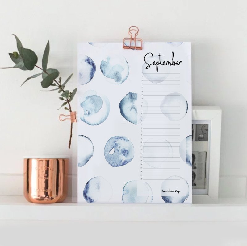 Watercolor Perpetual Birthday Calendar A4 Size - Perfect for Home, Office & Gift Giving
