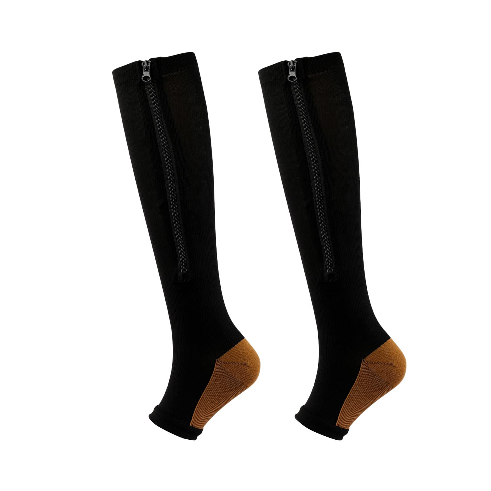 Women's Compression Sports Socks - Elastic Support Stockings with Zipper for Fitness & Running - Perfect for Workouts, Marathon Training & Active Lifestyle
