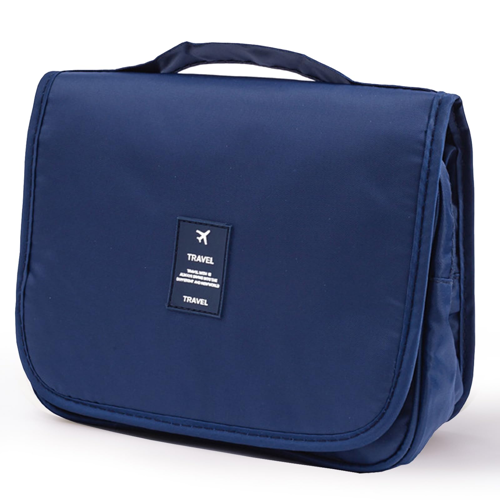 Waterproof Hanging Travel Toiletry Bag with Hook - Portable Cosmetic & Makeup Organizer for Women (Blue) - Perfect for Bathroom, Gym, Camping & Business Trips