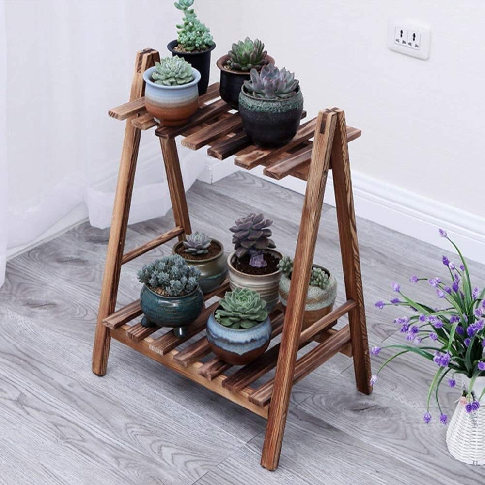 Modern Floor-Standing Plant Stand for Succulents & Flowers - 50x32x59cm Indoor Display Rack, Pot Holder & Flower Support - Perfect for Living Room, Balcony & Home Decor (Color: A)
