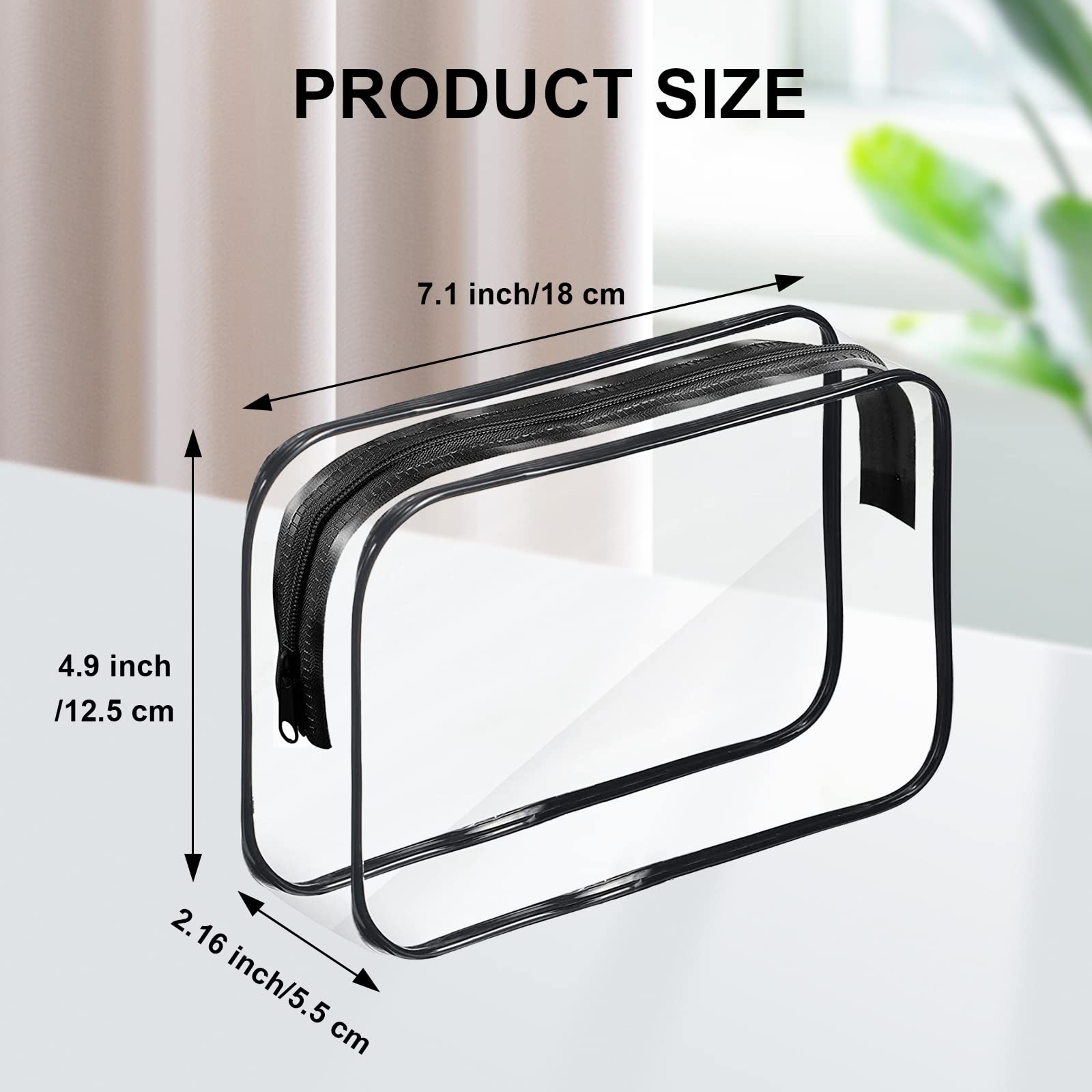 36PCS Clear Makeup Bags Bulk - Waterproof Plastic Travel Toiletry Bags with Zipper for Cosmetics & Bathroom Organizing - Portable Storage for Women & Men - Perfect for Travel, Gym, and Daily Use