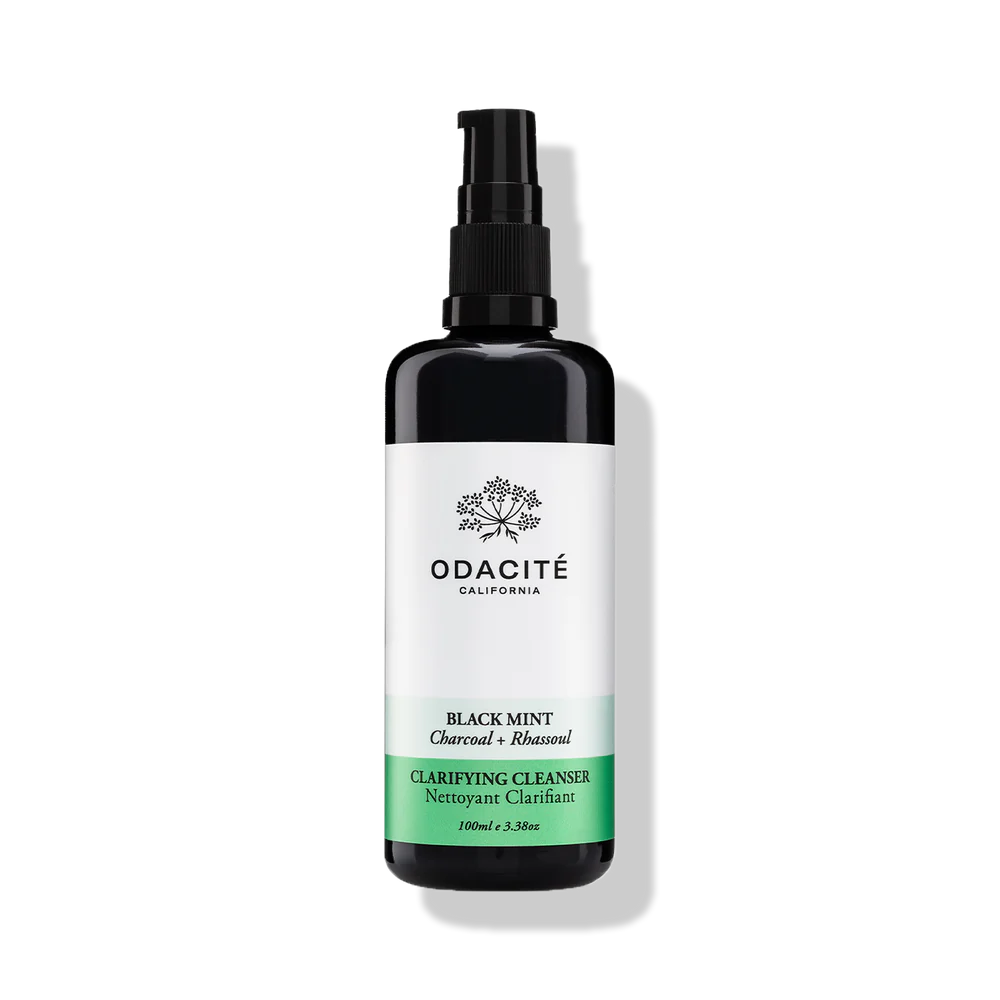 Black Mint Clarifying Cleanser with Charcoal & Rhassoul Clay - Deep Pore Cleansing Facial Wash for Oily & Acne-Prone Skin | Daily Detox & Oil Control Skincare
