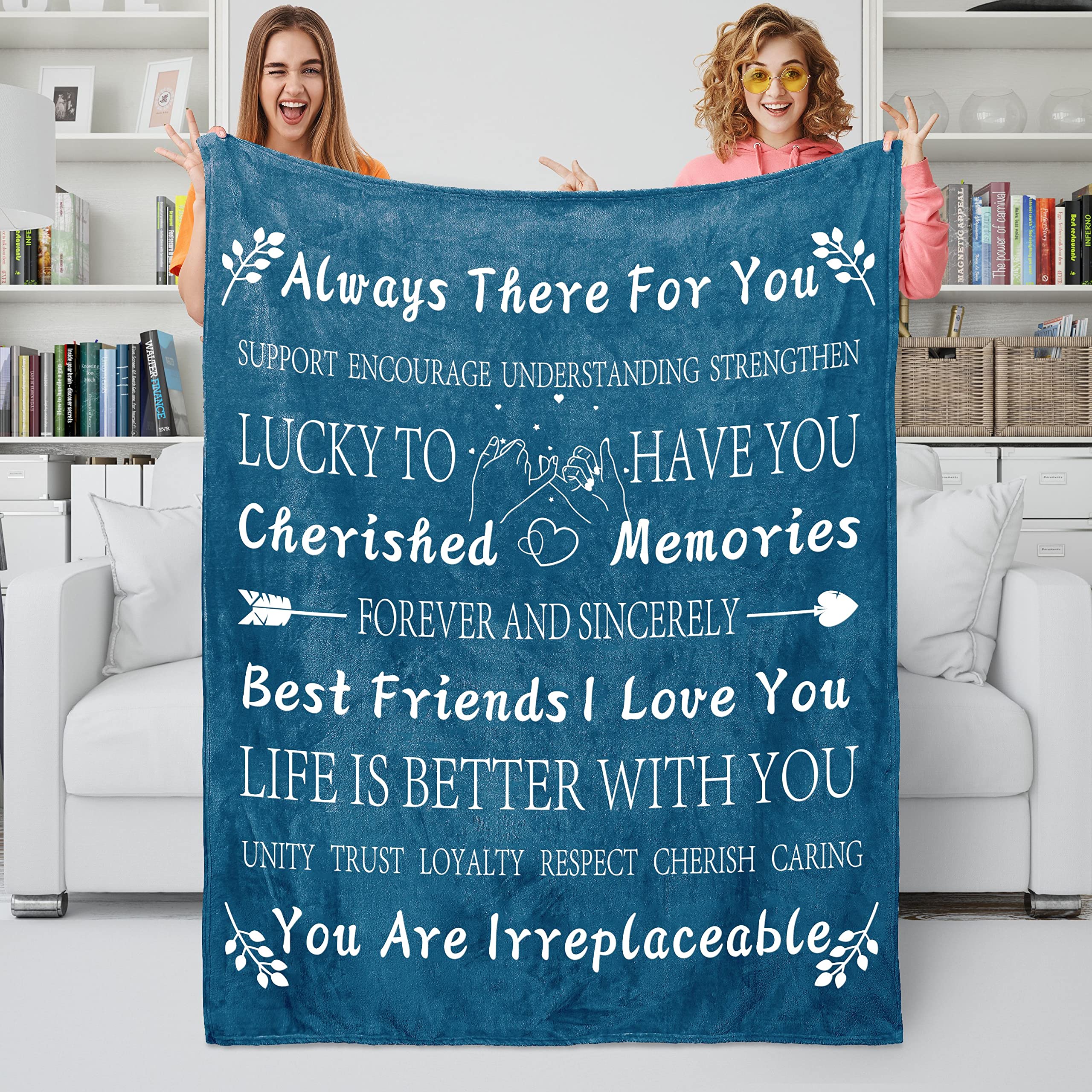 Best Friend Birthday Gifts for Women - Unique Fleece Throw Blanket 50