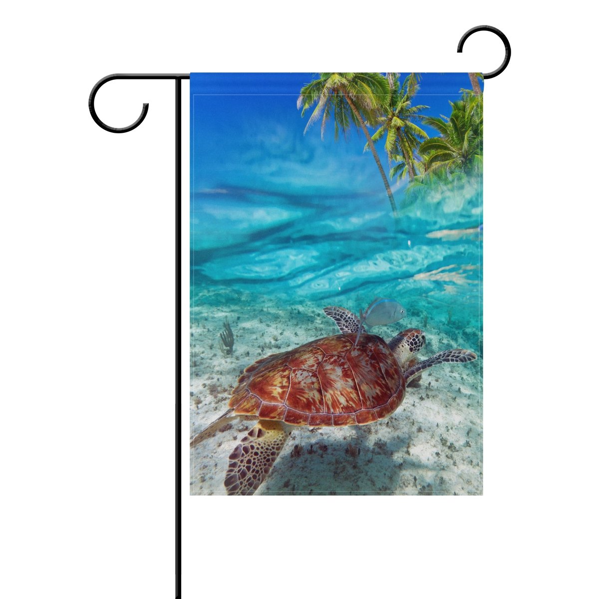 ALAZA Tropical Palm Tree Sea Turtle Garden Flag 12x18 Inch - Durable Polyester Outdoor Decorative Flag for Patio, Yard & Garden Decor - Perfect for Summer Beach Theme Parties & Coastal Home Decor