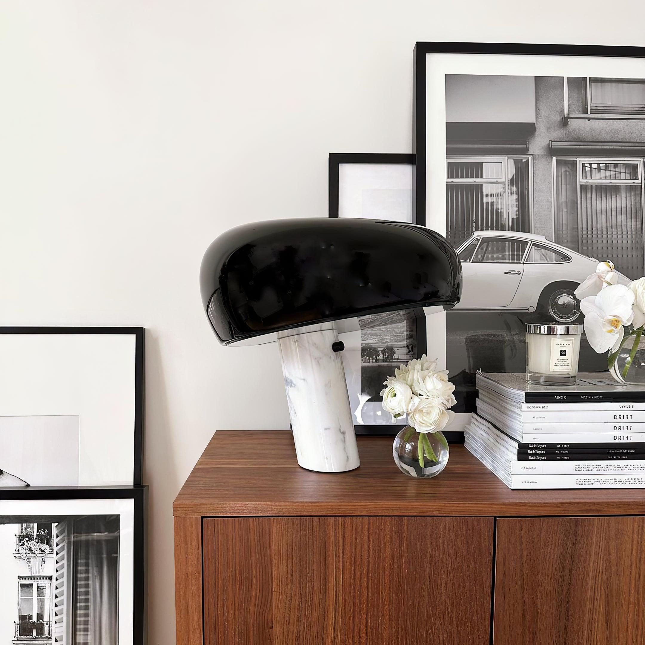 Elegant Marble Anella Table Lamp - Modern Home & Office Decor Lighting for Bedroom, Living Room, or Study Desk