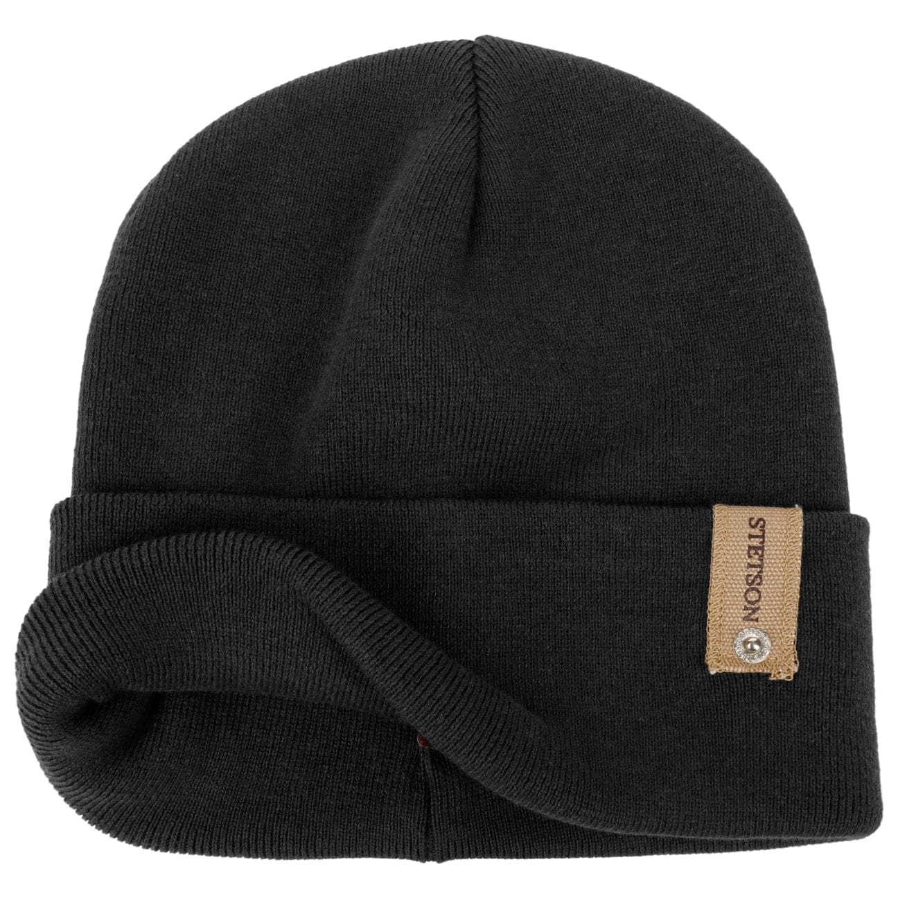 Stetson Organic Cotton Merino Wool Beanie with Foldable Cuff - Warm Winter Hat for Men & Women - Perfect for Skiing, Hiking, and Cold Weather Activities