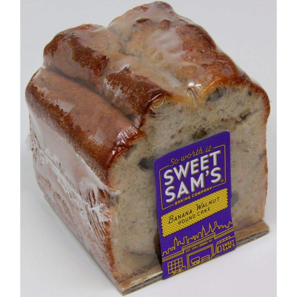 Delicious SWEET SAMS Banana Walnut Pound Cake - 14 oz | Moist Homemade-Style Dessert for Breakfast, Snacks & Tea Time | Perfect for Gifts, Parties & Family Gatherings