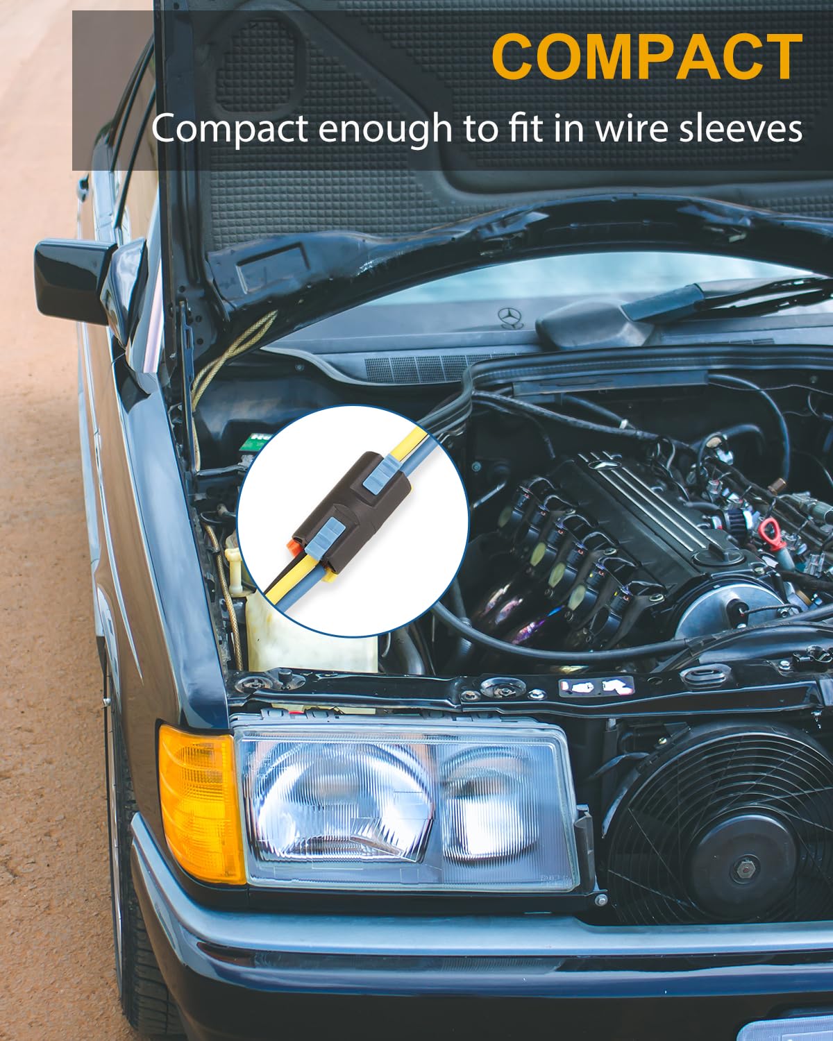 Brightfour 3-Port Lever Wire Connectors - Reusable Automotive Electrical Connectors for AWG 16-20 Wires (Black, 10 Pack) - Ideal for Car Wiring, Home Appliances & DIY Electrical Projects