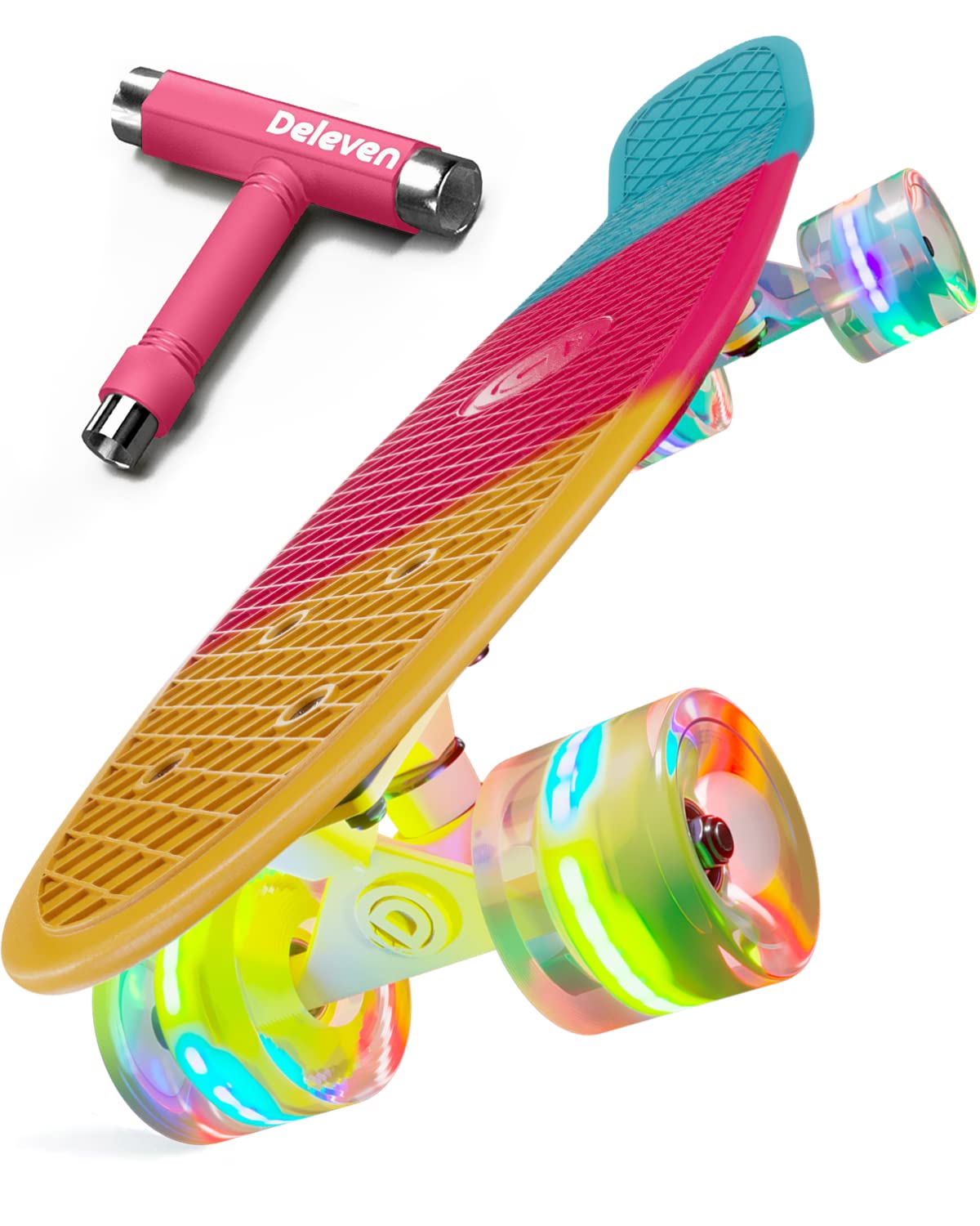 Best 22 Inch Kids Skateboard for Boys & Girls Ages 6-12 - Mini Cruiser Skateboard for Beginners - Perfect for School, Park & Neighborhood Riding