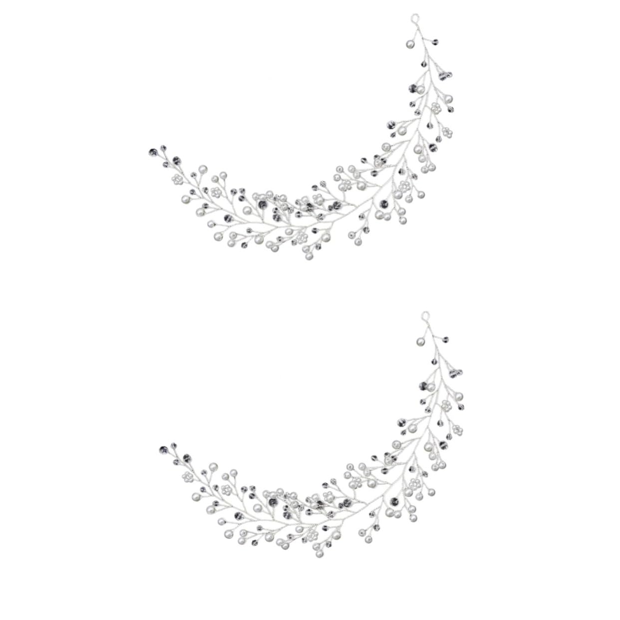 Pearl Headband for Brides - Wedding Hair Accessories for Women & Braids - Elegant Rhinestone Headdress