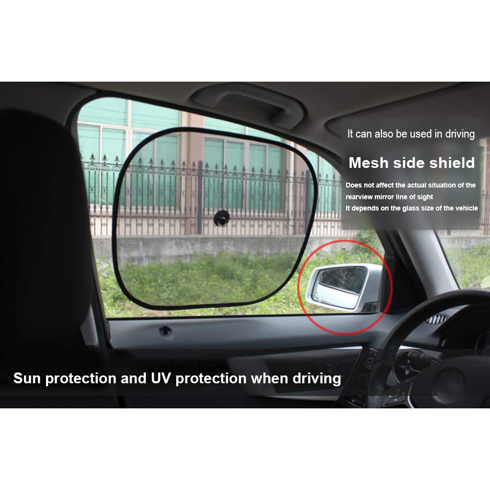 2PCS Universal Car Window Sun Shade - Breathable Mesh UV Protection for Baby & Kids (44cm×36cm) | Blocks Sun Glare & Heat | Perfect for Road Trips, Summer Driving & Child Safety