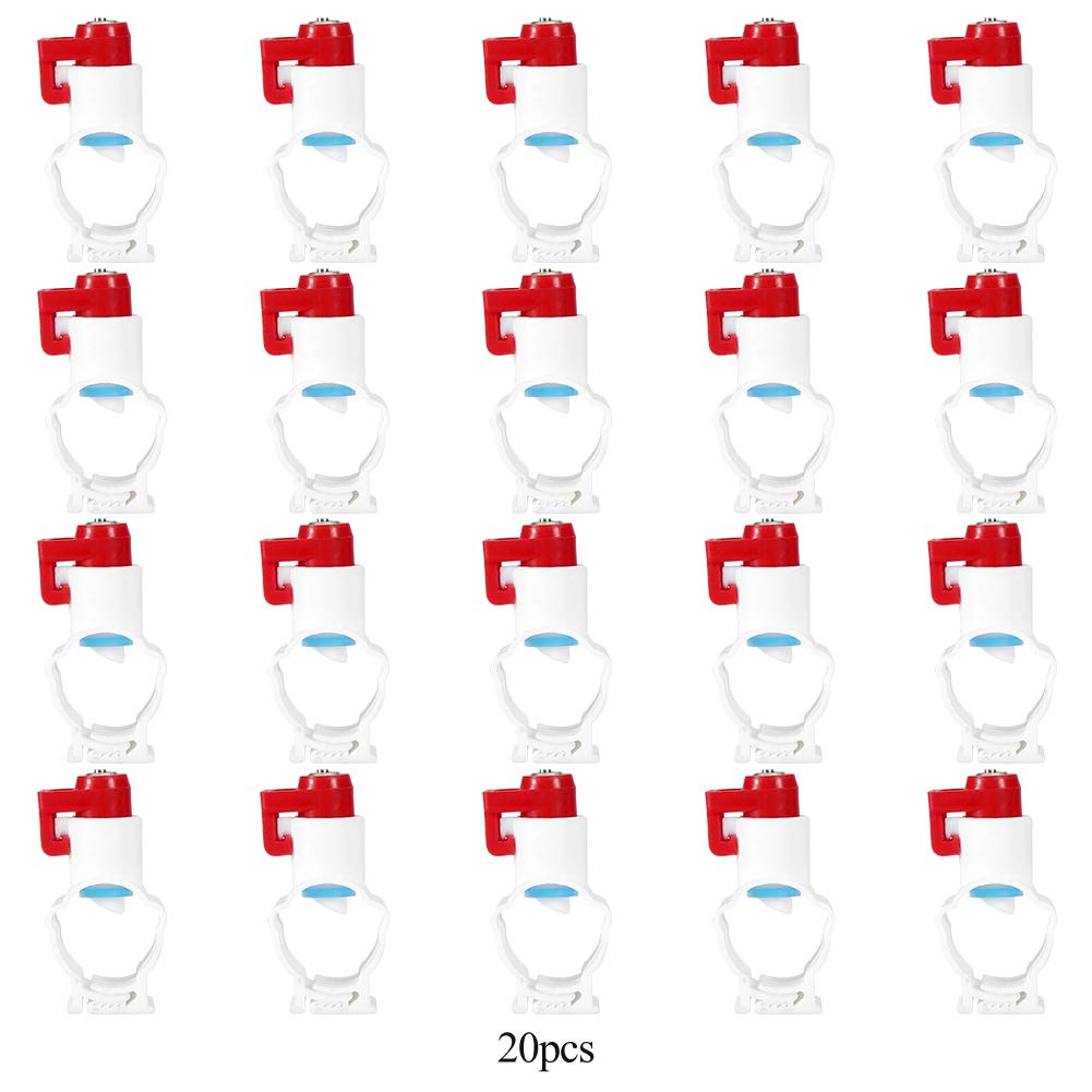20pcs Automatic Chicken Feeder & Water Nipple Drinker - Poultry Water Dispenser for Hens and Chicks (Fits 25mm Pipe) - Perfect for Coops, Farms, and Backyard Poultry Raising