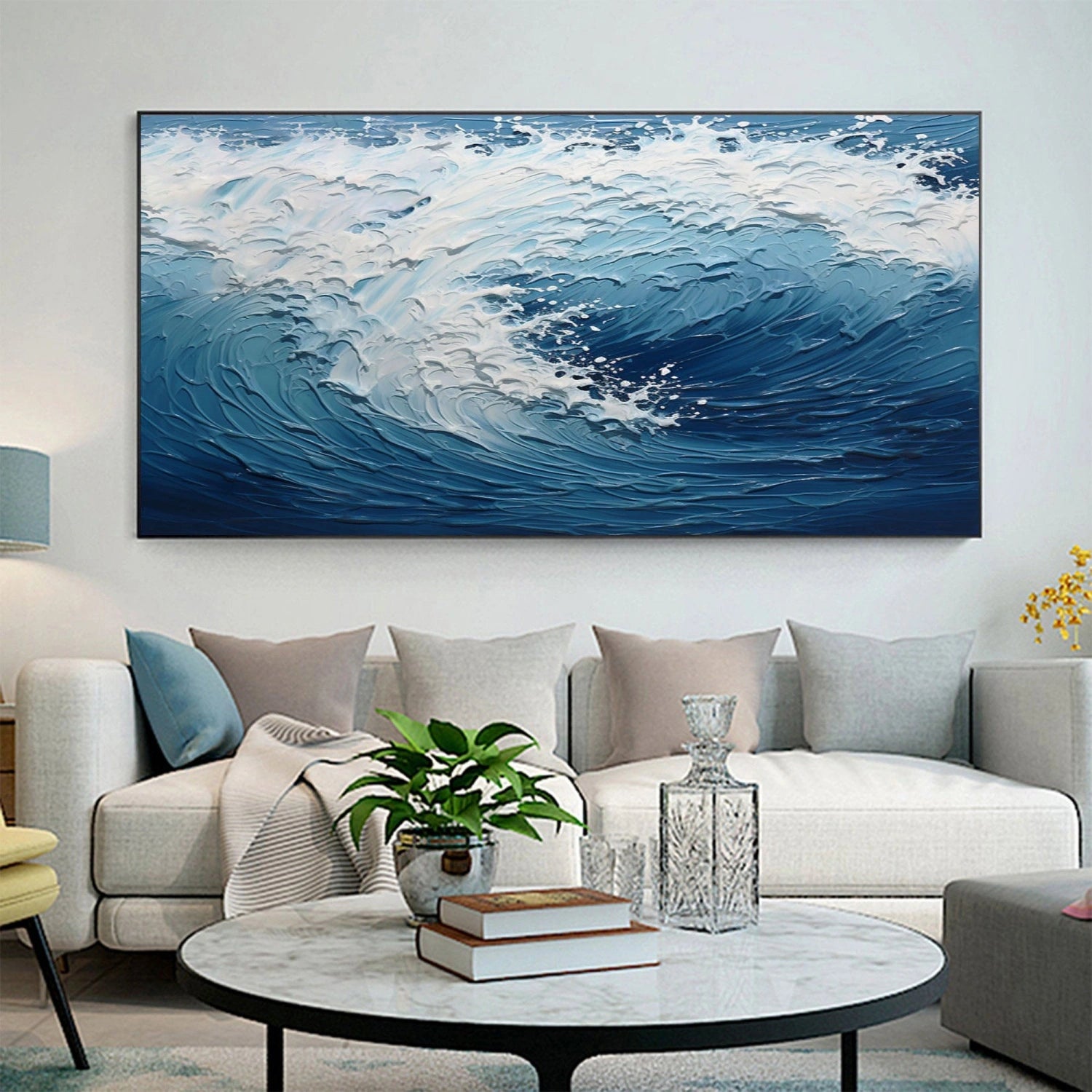 Ocean and Sky Painting #OS239 - Stunning Seascape Wall Art for Home & Office Decor - Perfect for Living Room, Bedroom, or Beach House