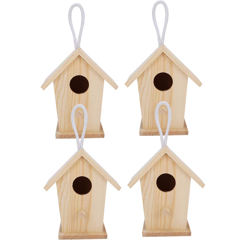 Vbestlife Hanging Bird House - Handcrafted Wooden Bird Nesting Cage for Outdoor Gardens, Courtyards & Balconies | Attracts Wild Birds, Perfect for Bird Watching & Nature Decor