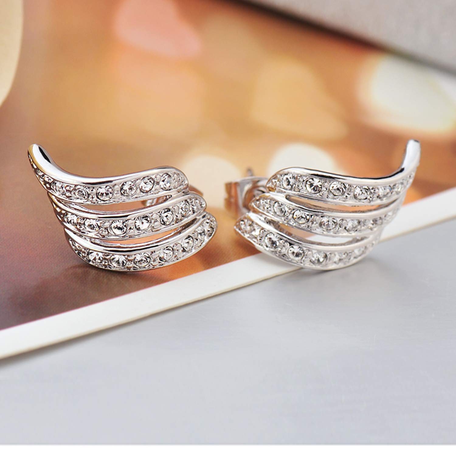 Sterling Silver & Rose Gold Simulated Diamond Stud Earrings for Women - Elegant Gift for Anniversary, Birthday & Special Occasions