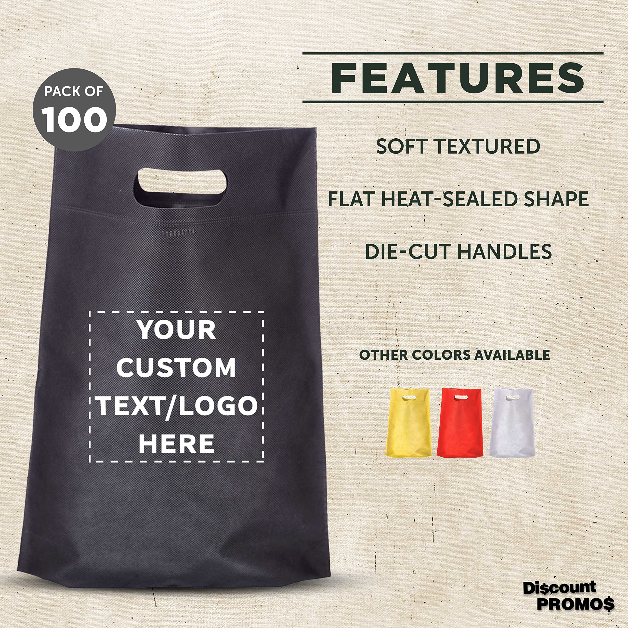 Custom Non-Woven Reusable Tote Bags Bulk Pack of 100 - Personalized Promotional Shopping Bags 11