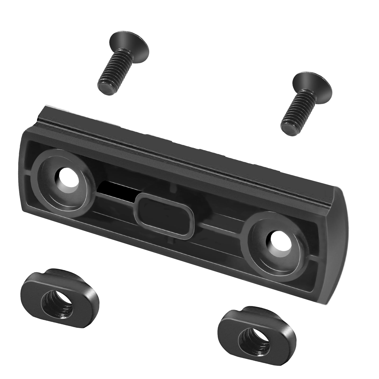 Single Picatinny Polymer Accessory Rail Set for 3 5 7 9 11 13 Slots with 13 T-Nuts & Screws - Lightweight Rounded Corner Design - Includes 6 Allen Wrench - Perfect for Rifle Scopes, Lasers & Tactical Gear Mounting