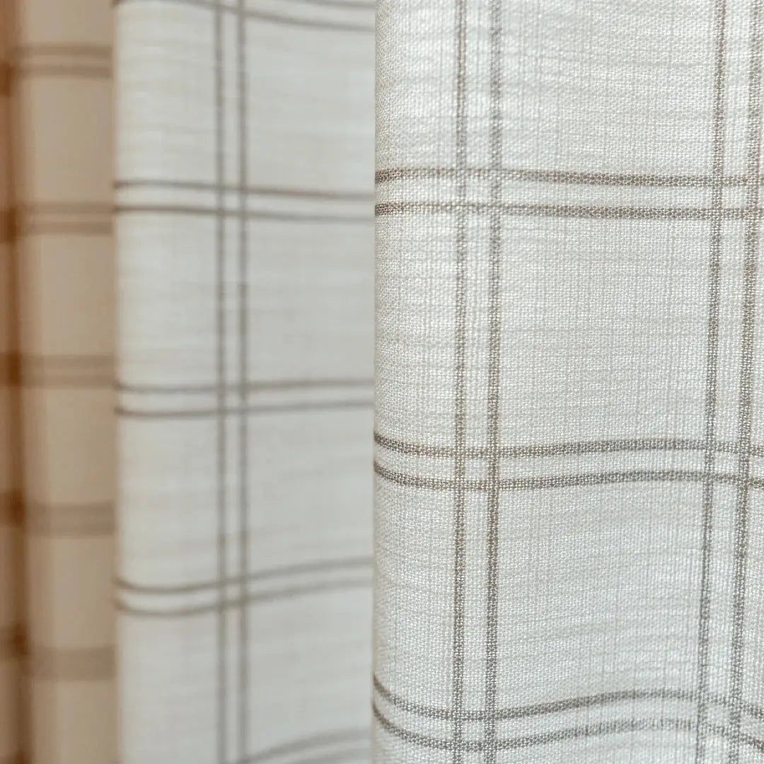 Stefana Silver Print Linen Blend Curtains - Elegant Pleated Drapes for Living Room & Bedroom Window Decor