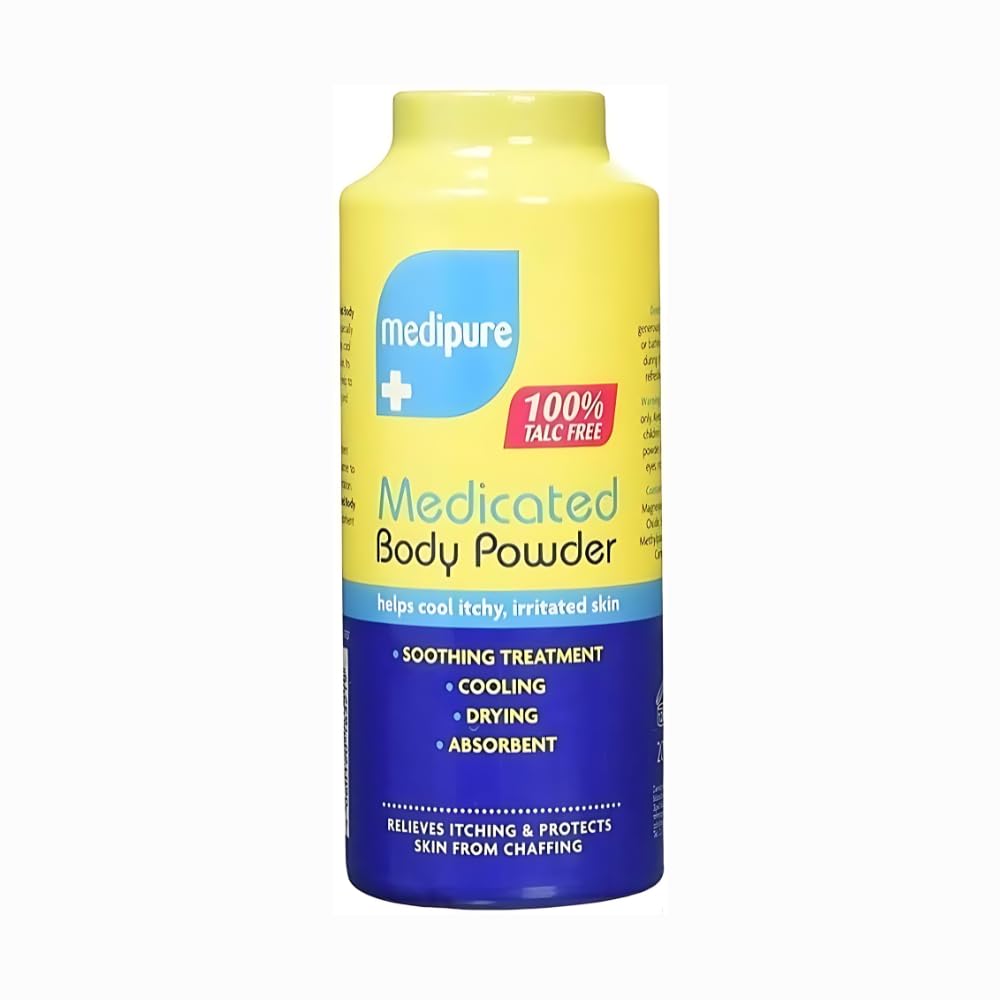 Medipure Talc-Free Medicated Body Powder & Baby Powder for Adults & Kids | Soothing Skin Relief for Rashes, Chafing & Sweat | Ideal for Daily Use, Gym & Outdoor Activities