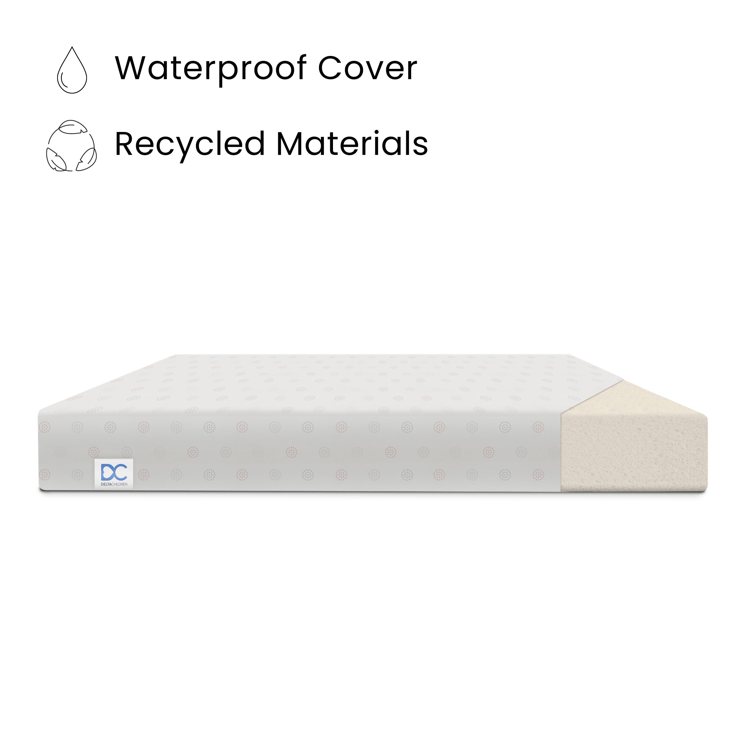 Sweet Bliss Dual Sided Crib and Toddler Mattress - Waterproof, Hypoallergenic Baby Bed for Newborn to Toddler | Perfect for Nursery, Daycare & Travel